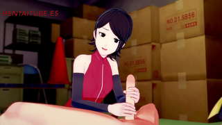 Boruto Hentai -- Sarada Jerkoff, sucks, titjoob ug Giiyot pinaagi sa Boruto